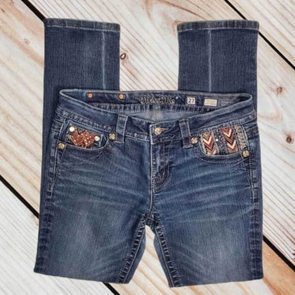 Miss Me Jeans with Southwestern Design Pockets Sz 27. Womens. - Picture 4 of 9